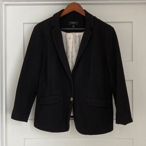 Talbots Woman Cotton Black Blazer 14W Sportcoat Spring Easter Office